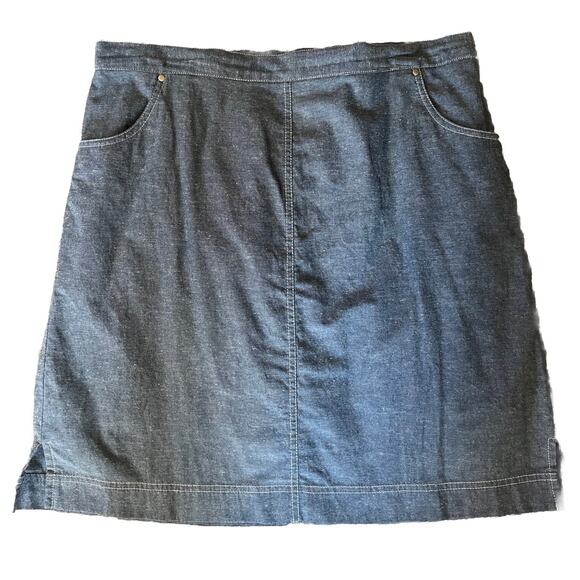 Alfred Dunner Blue Pull On Skort Skirt Women's 16 Pull On Elastic Waist Cotton - Picture 1 of 6